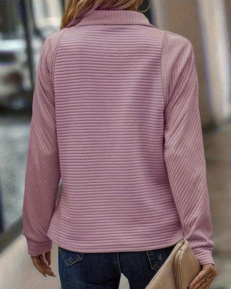 Solid Color Zip-up Hoodie