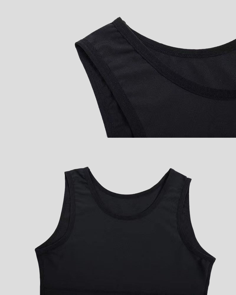 Men's abdominal tight fit solid color vest