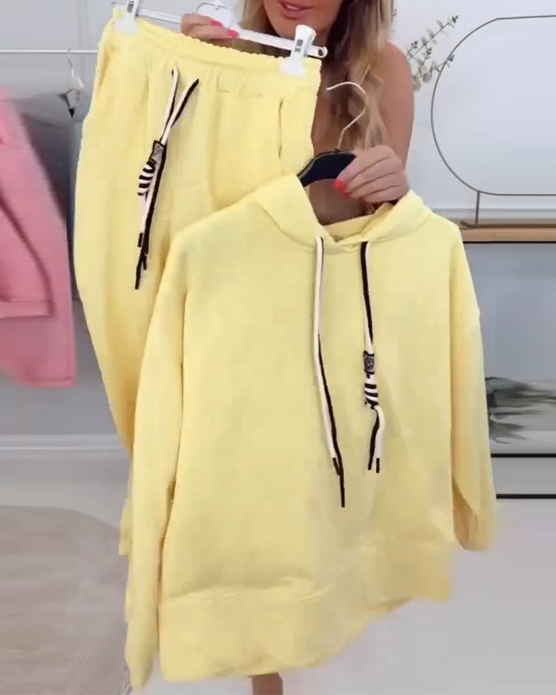 Street Style Sweatshirt Sports Two-Piece Suit