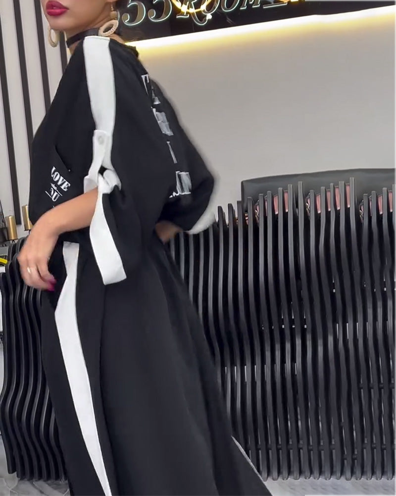 V-Neck Irregular Loose Trousers Suit